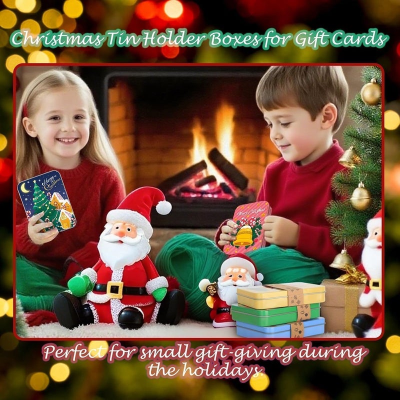 Hoceium 20PCS Christmas Gift Card Holder Boxes with 9 Xmas Designs for Party Favors,Small Gift Tin Boxes with Giftcard for Christmas Geeting,Multiple Holiday Presents Wrapping Box with Lids for Cash,Money - Image 3